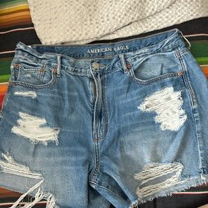 American Eagle High Rise distressed shorts